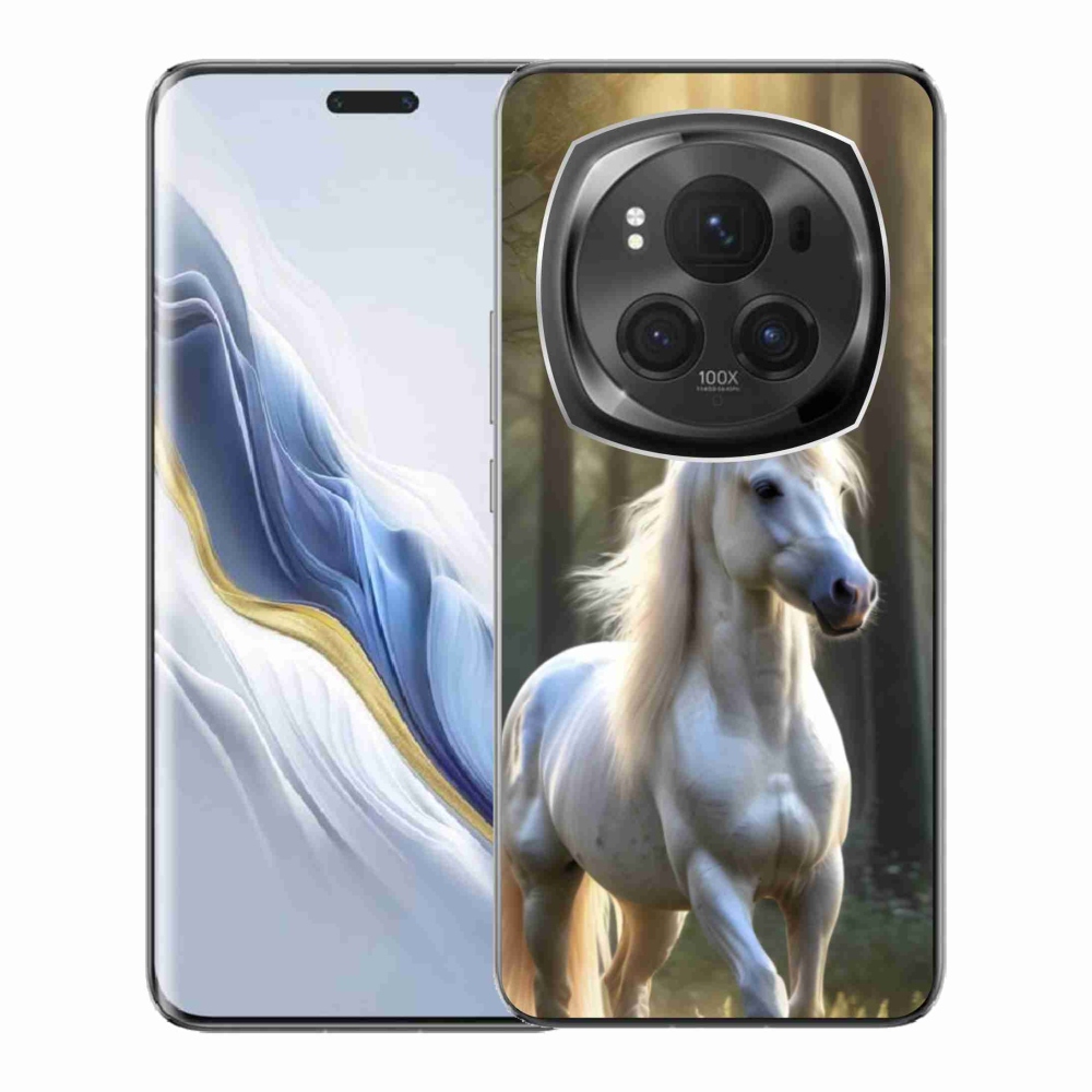Gélový kryt mmCase na Honor Magic 6 Pro 5G - biely kôň 3