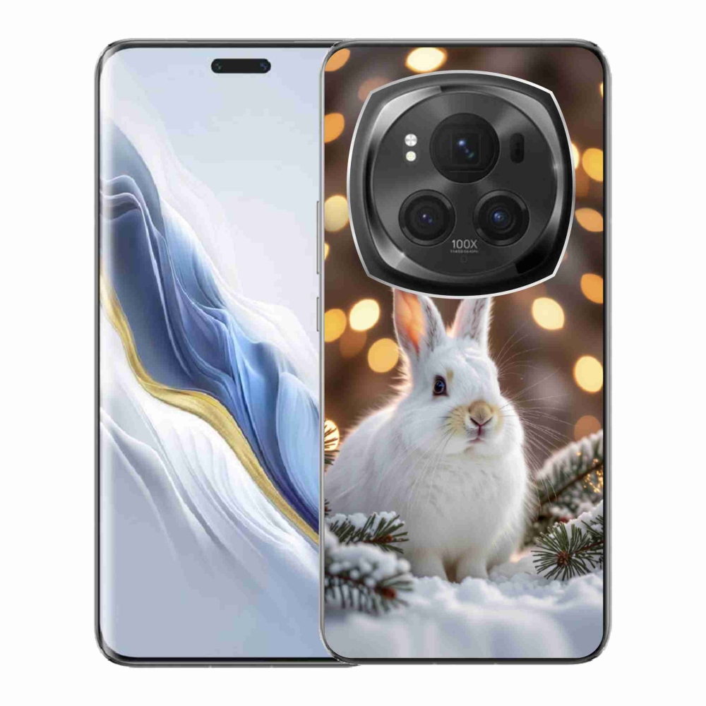 Gélový kryt mmCase na Honor Magic 6 Pro 5G - biely zajac