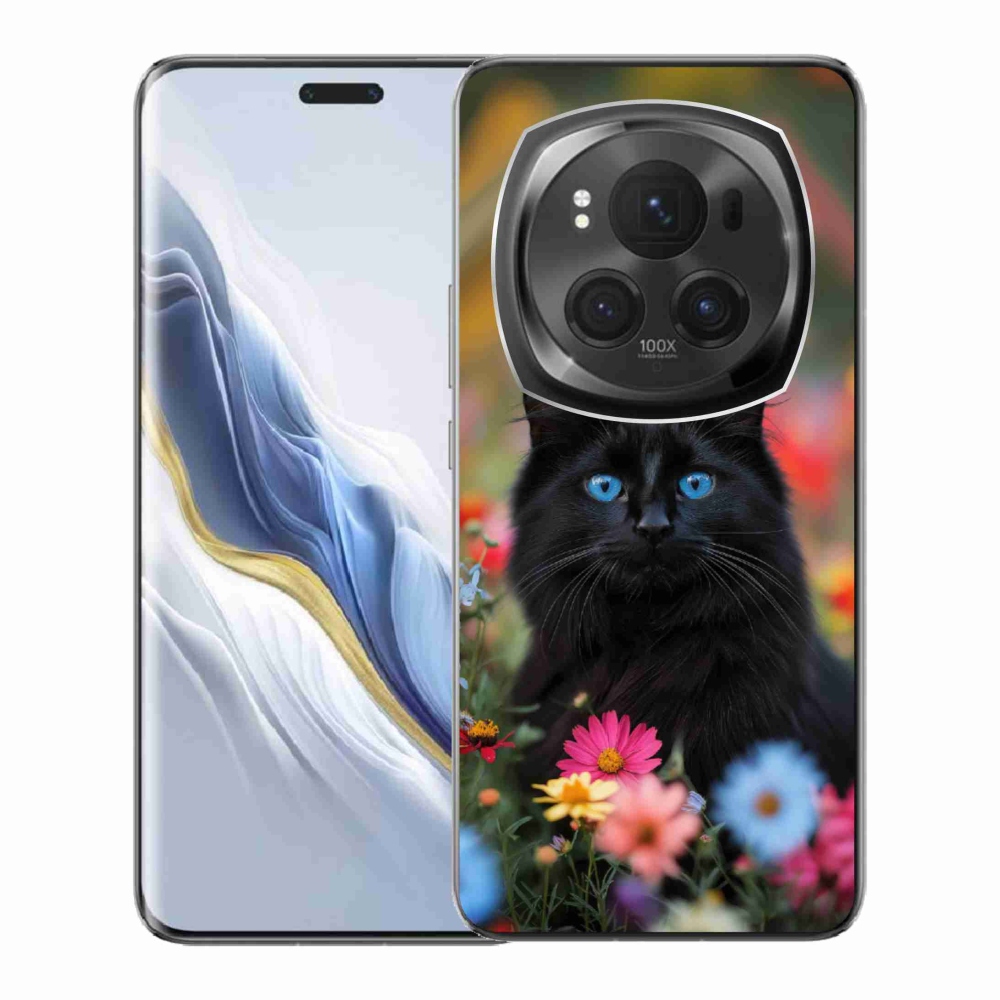 Gélový kryt mmCase na Honor Magic 6 Pro 5G - čierne mačiatko 4