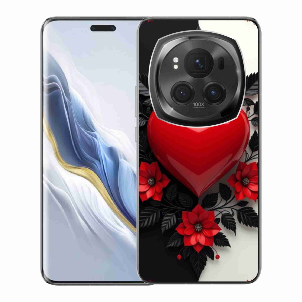 Gélový kryt mmCase na Honor Magic 6 Pro 5G - červené srdce