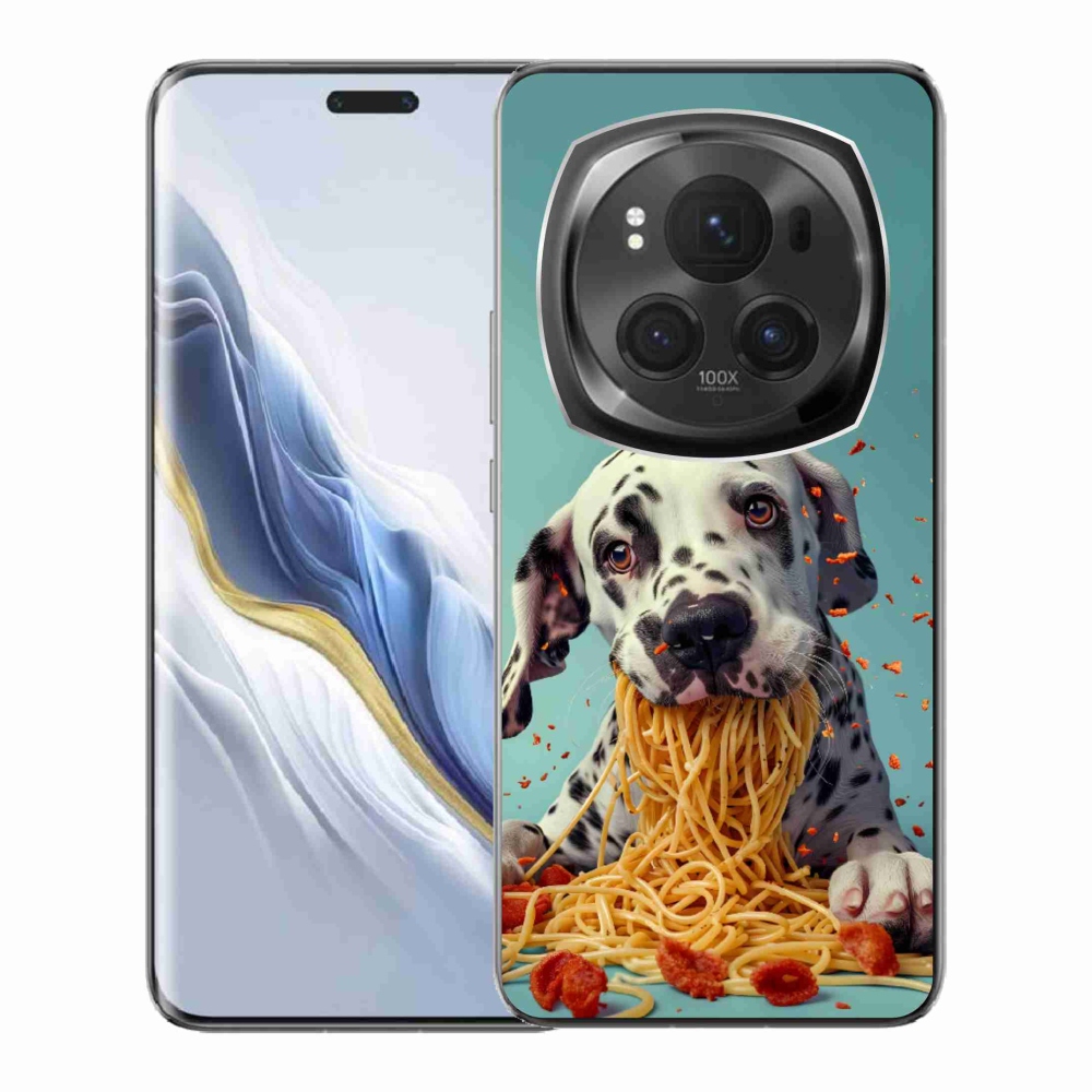 Gélový kryt mmCase na Honor Magic 6 Pro 5G - dalmatín a špagety