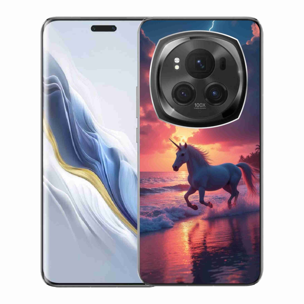 Gélový kryt mmCase na Honor Magic 6 Pro 5G - jednorožec na pláži