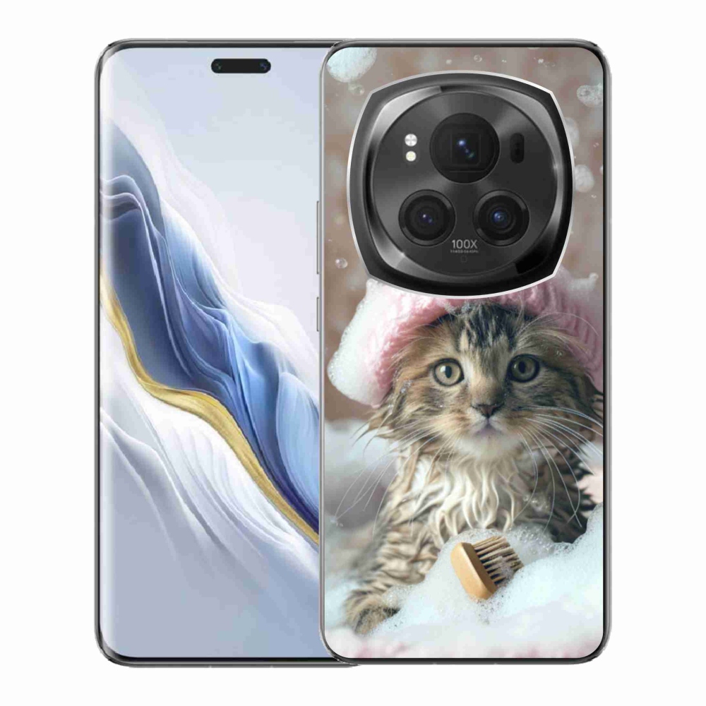 Gélový kryt mmCase na Honor Magic 6 Pro 5G - mačiatko a kúpeľ