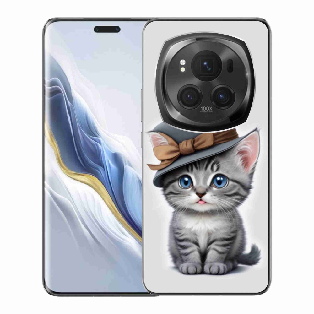Gélový kryt mmCase na Honor Magic 6 Pro 5G - mačiatko s klobúkom