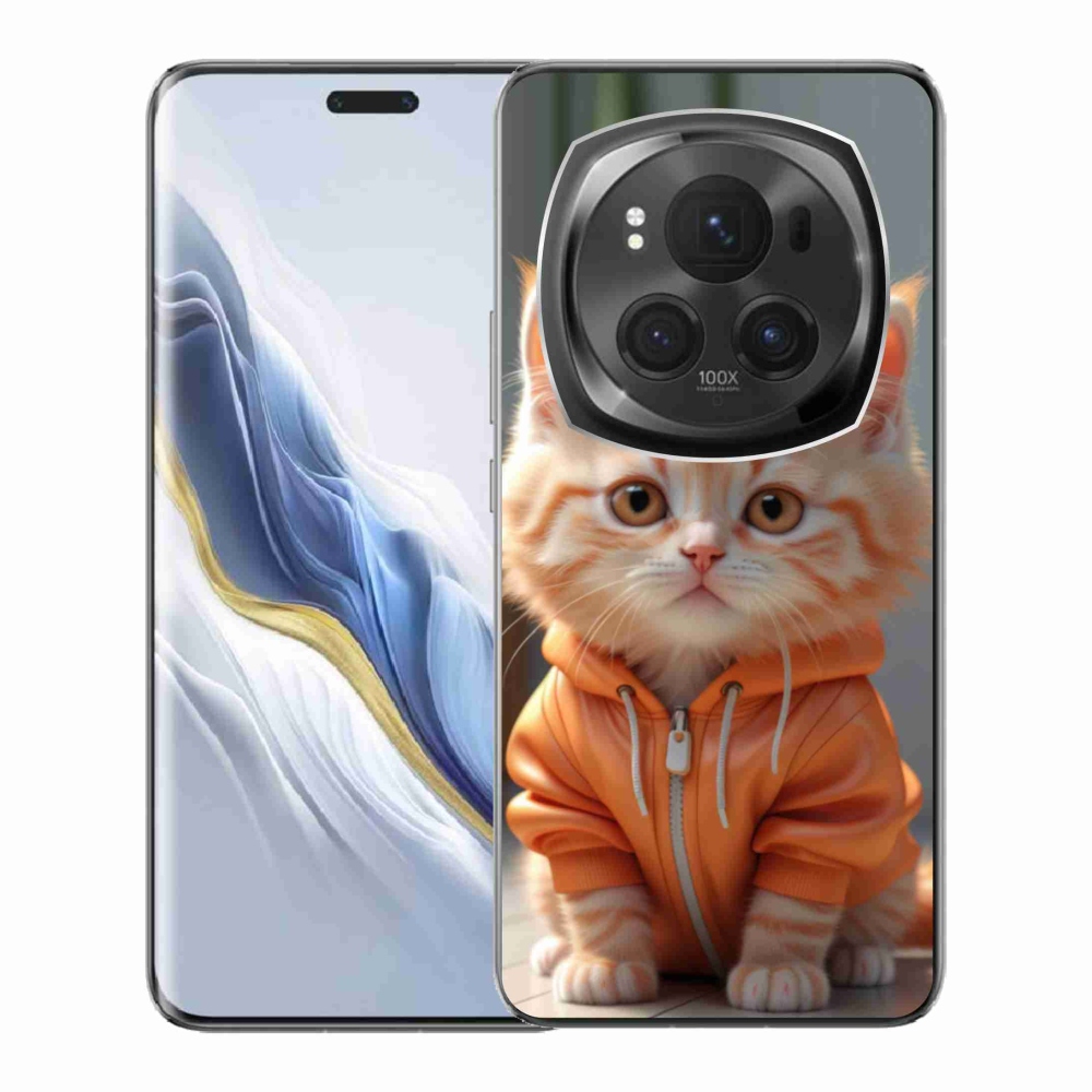 Gélový kryt mmCase na Honor Magic 6 Pro 5G - mačiatko v mikine