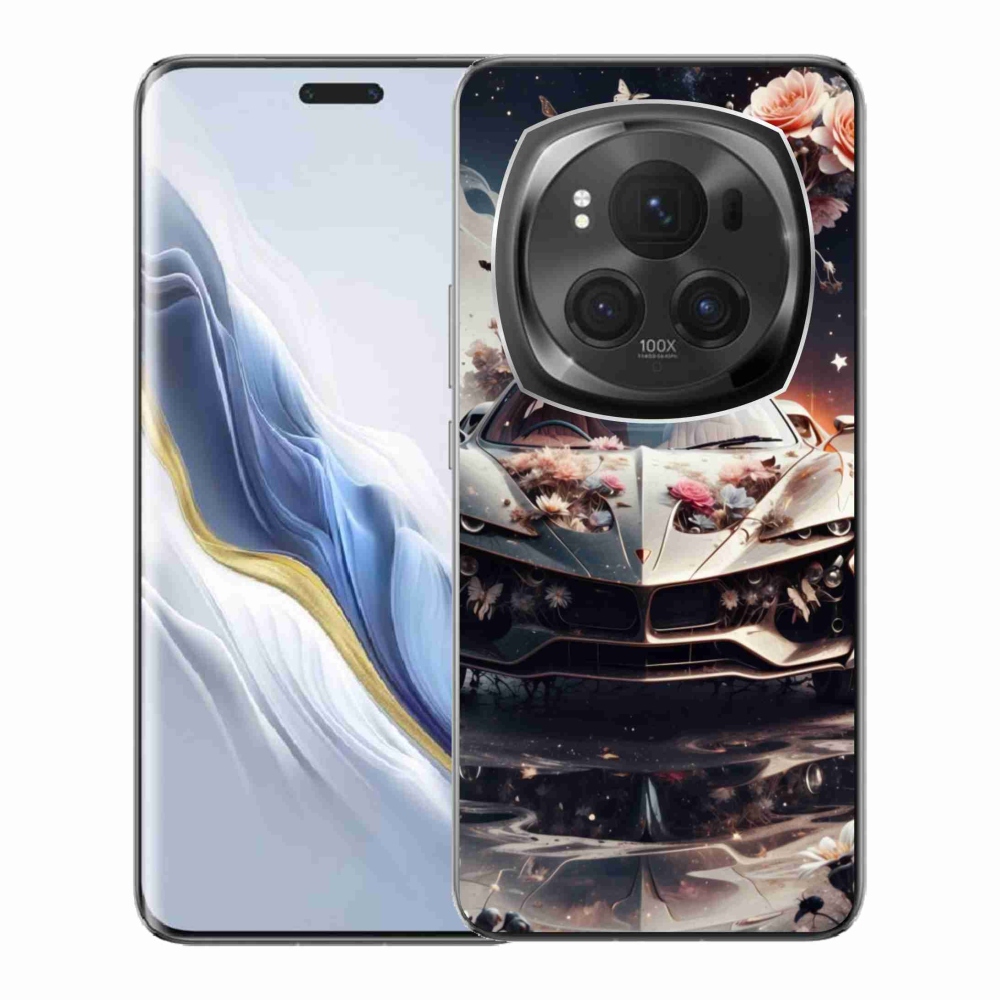 Gélový kryt mmCase na Honor Magic 6 Pro 5G - kvetinový športový automobil