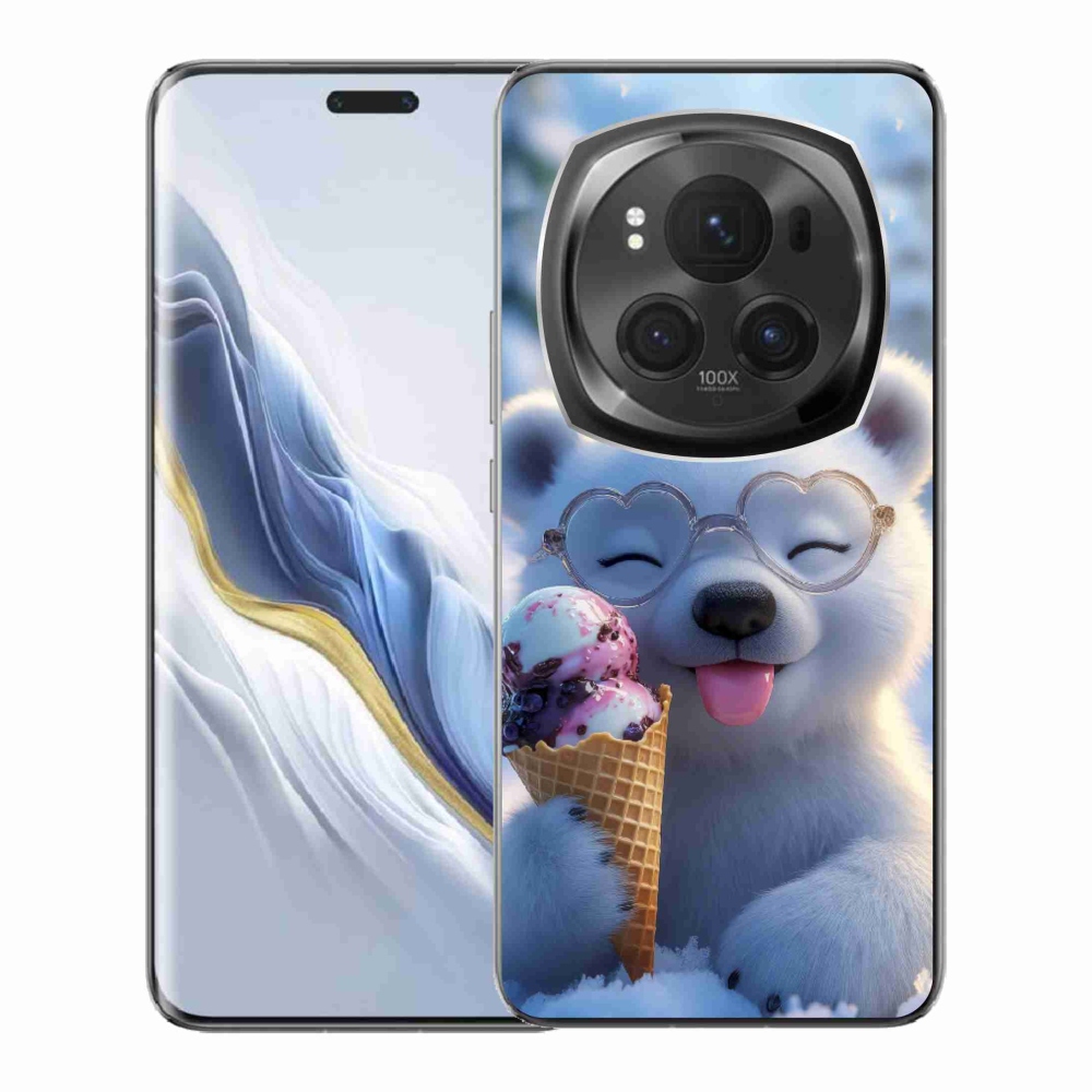 Gélový kryt mmCase na Honor Magic 6 Pro 5G - medvedík so zmrzlinou