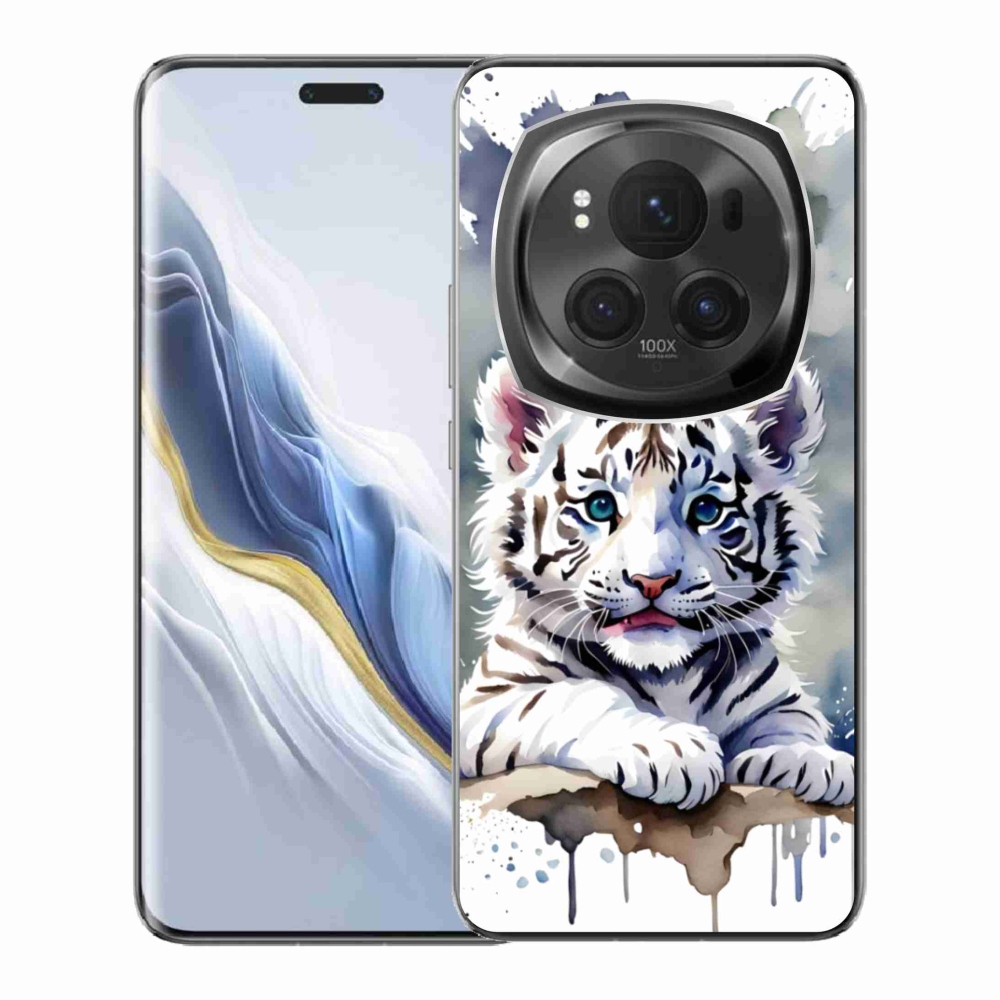 Gélový kryt mmCase na Honor Magic 6 Pro 5G - mláďa bieleho tigra
