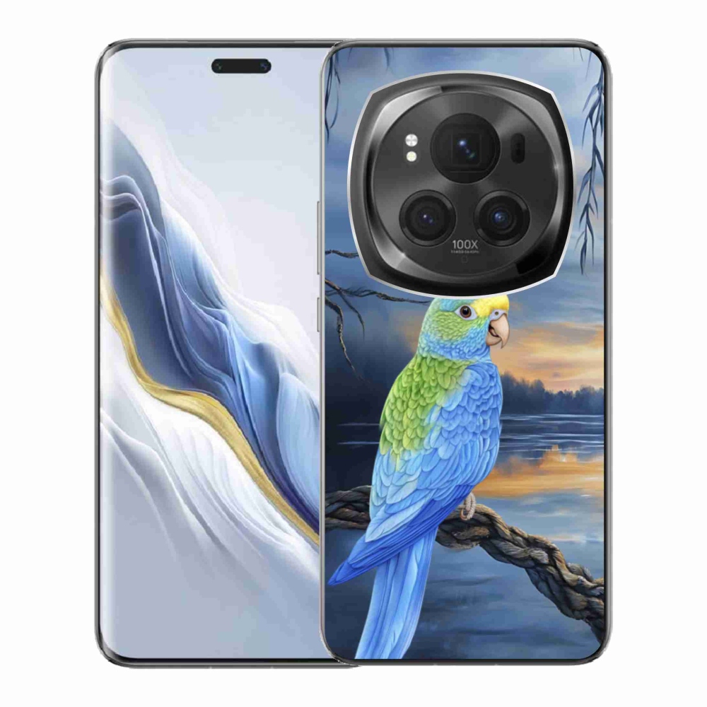 Gélový kryt mmCase na Honor Magic 6 Pro 5G - modrý papagáj
