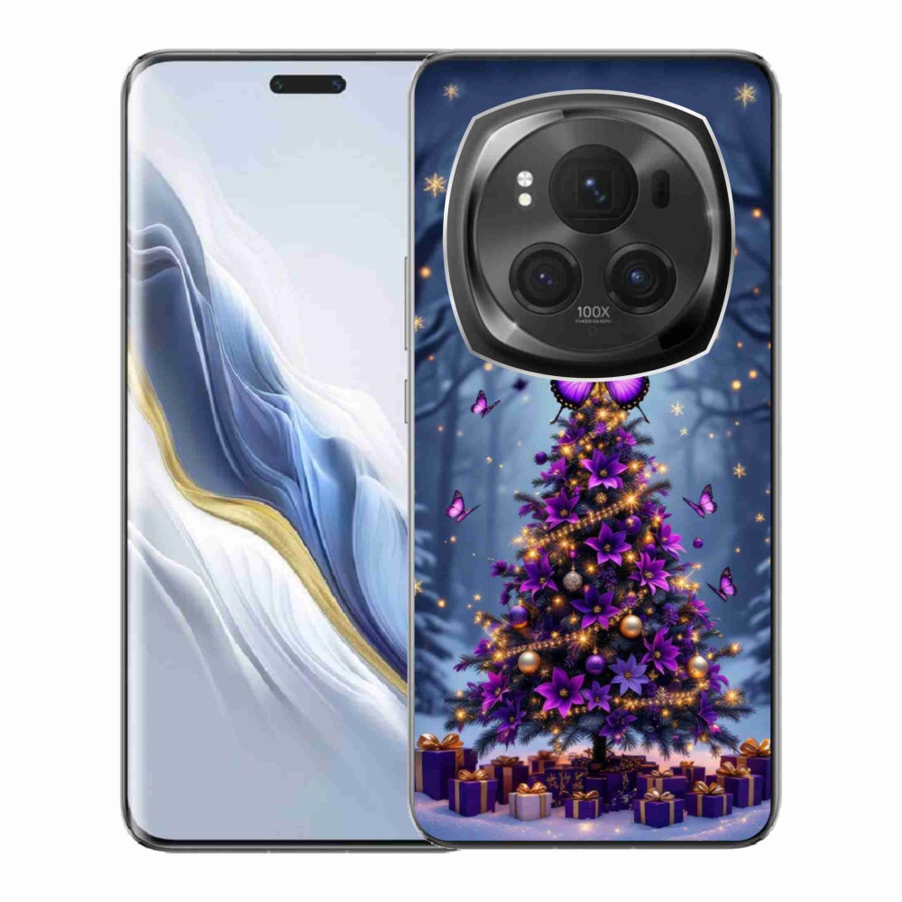 Gélový kryt mmCase na Honor Magic 6 Pro 5G - motýlí vianočný stromček