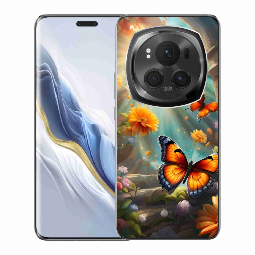 Gélový kryt mmCase na Honor Magic 6 Pro 5G - motýlia záhrada 2