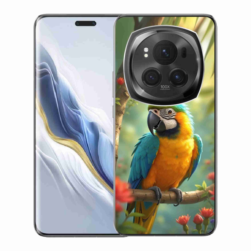 Gélový kryt mmCase na Honor Magic 6 Pro 5G - papagáj ara modrožltá