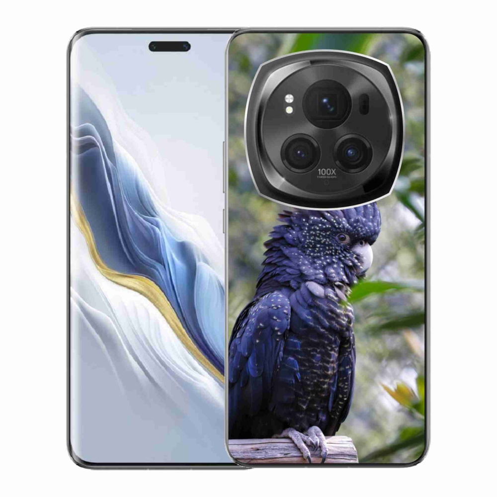 Gélový kryt mmCase na Honor Magic 6 Pro 5G - papagáj kakadu čierny