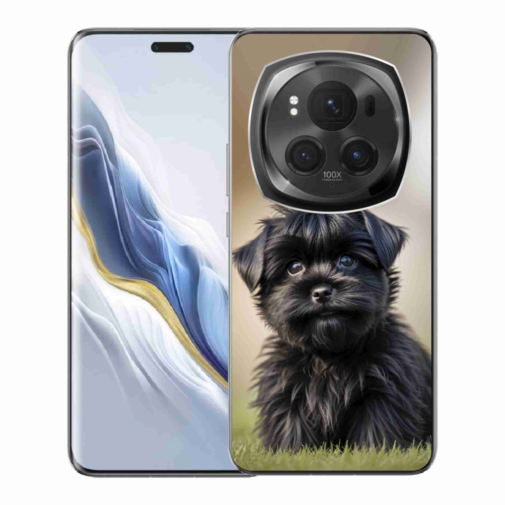 Gélový kryt mmCase na Honor Magic 6 Pro 5G - roztomilý čierny psík