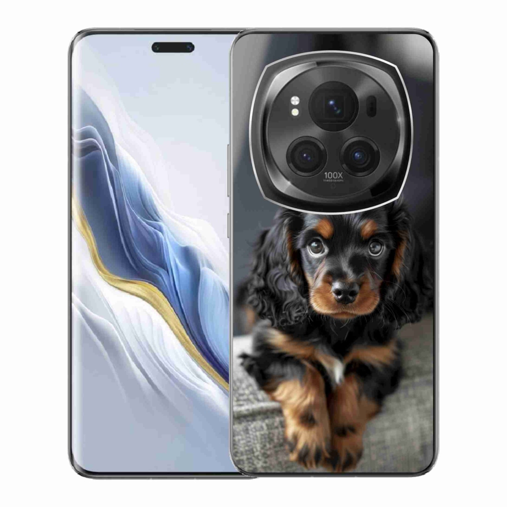 Gélový kryt mmCase na Honor Magic 6 Pro 5G - roztomilý dlhosrstý jazvečík