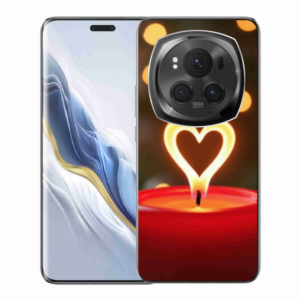 Gélový kryt mmCase na Honor Magic 6 Pro 5G - srdce z plameňa