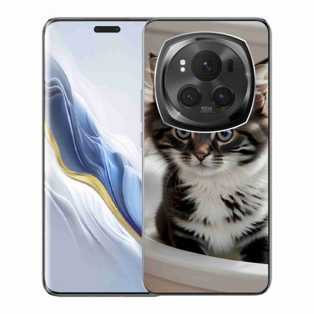 Gélový kryt mmCase na Honor Magic 6 Pro 5G - zvedavé mačiatko