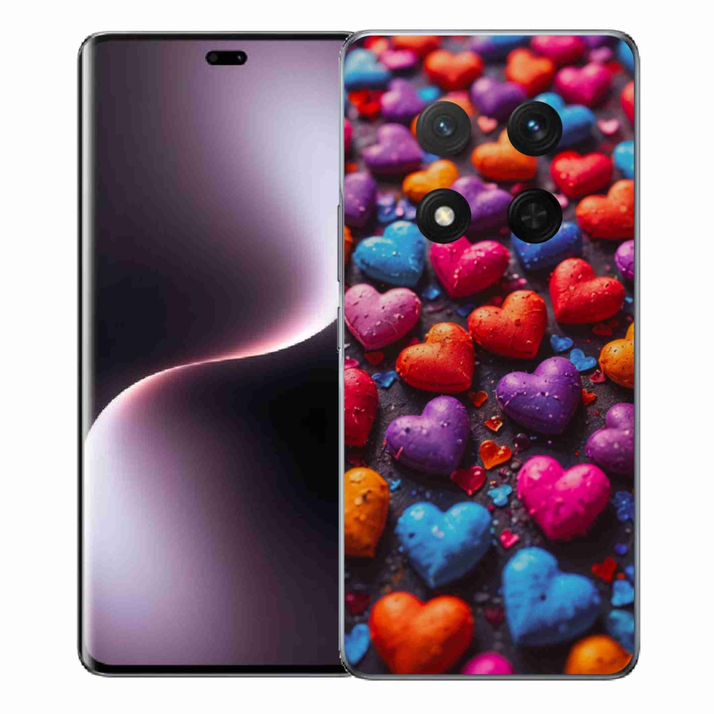 Gélový kryt mmCase na Honor Magic 7 Lite 5G - farebné srdcia