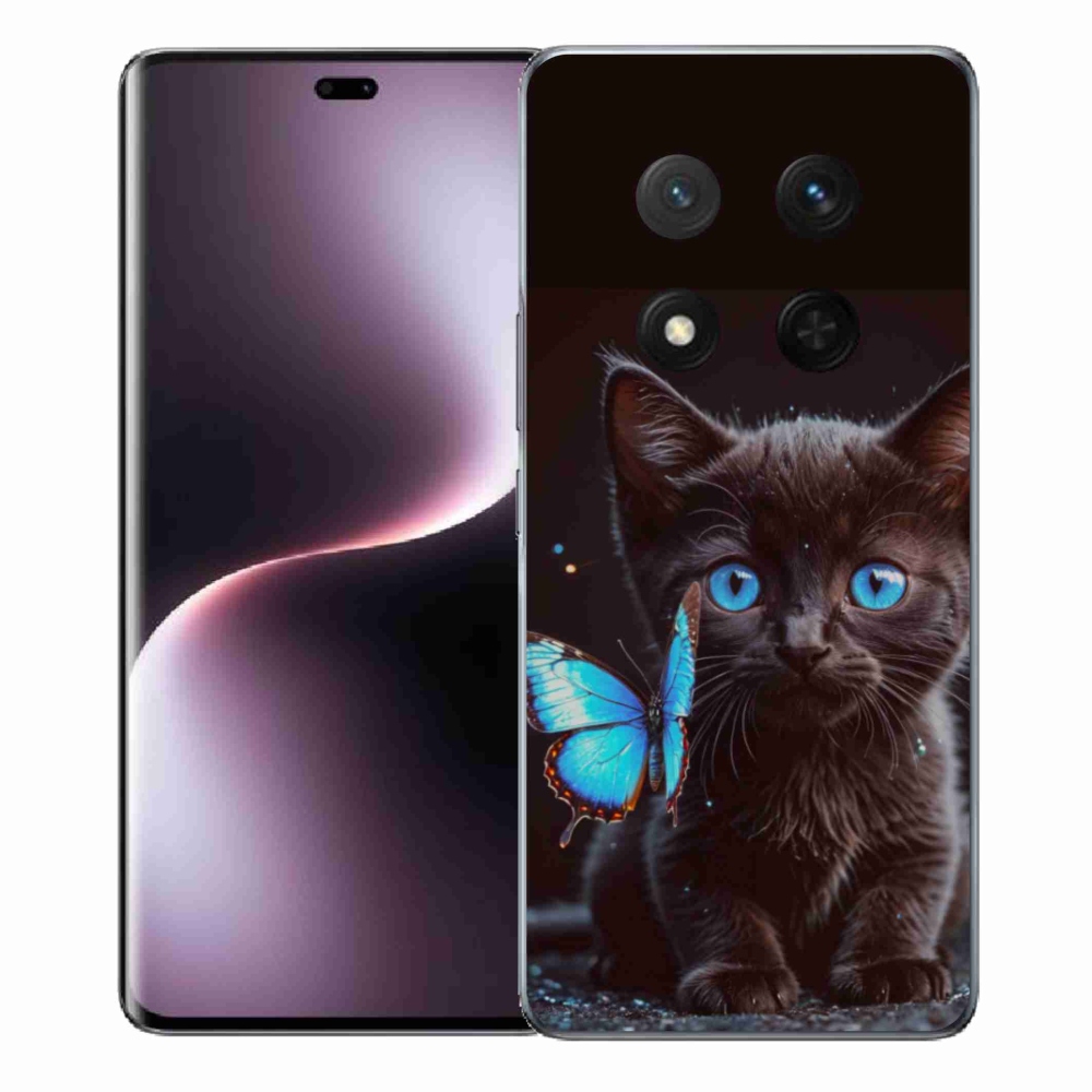 Gélový kryt mmCase na Honor Magic 7 Lite 5G - čierne mačiatko 3