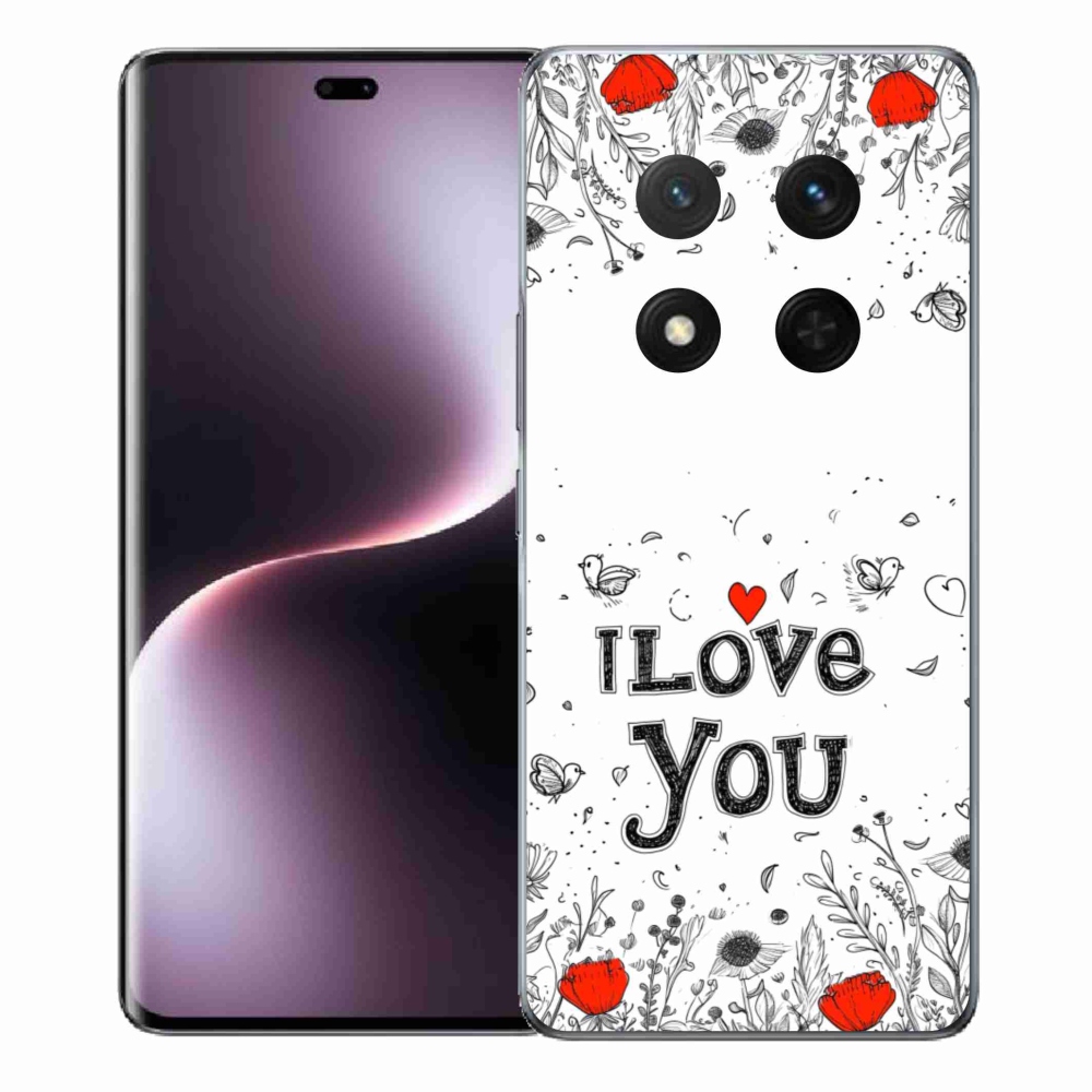 Gélový kryt mmCase na Honor Magic 7 Lite 5G - I love you biele pozadie
