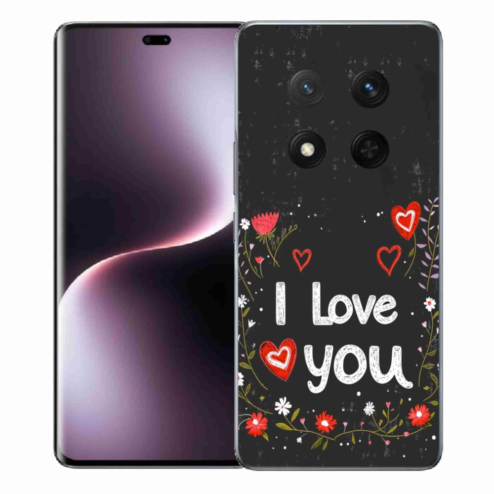 Gélový kryt mmCase na Honor Magic 7 Lite 5G - I love you čierne pozadie