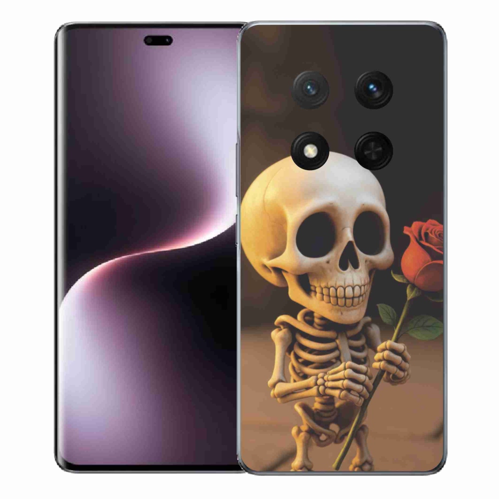 Gélový kryt mmCase na Honor Magic 7 Lite 5G - kostlivec s ružou