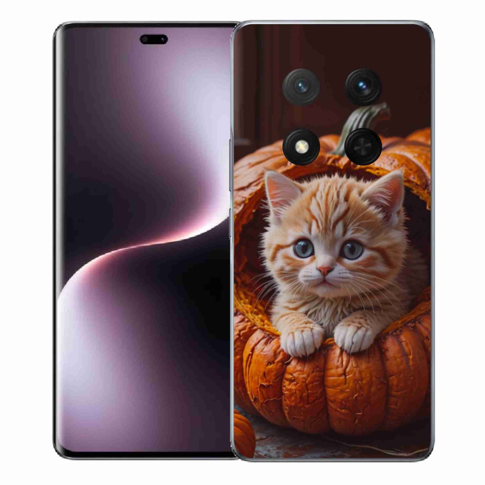 Gélový kryt mmCase na Honor Magic 7 Lite 5G - mačiatko a tekvica 2