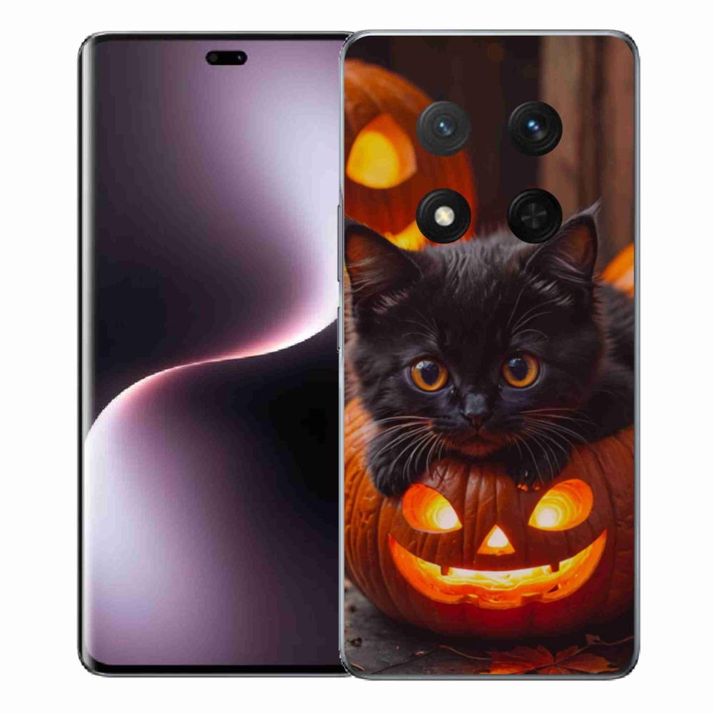 Gélový kryt mmCase na Honor Magic 7 Lite 5G - mačiatko a tekvica