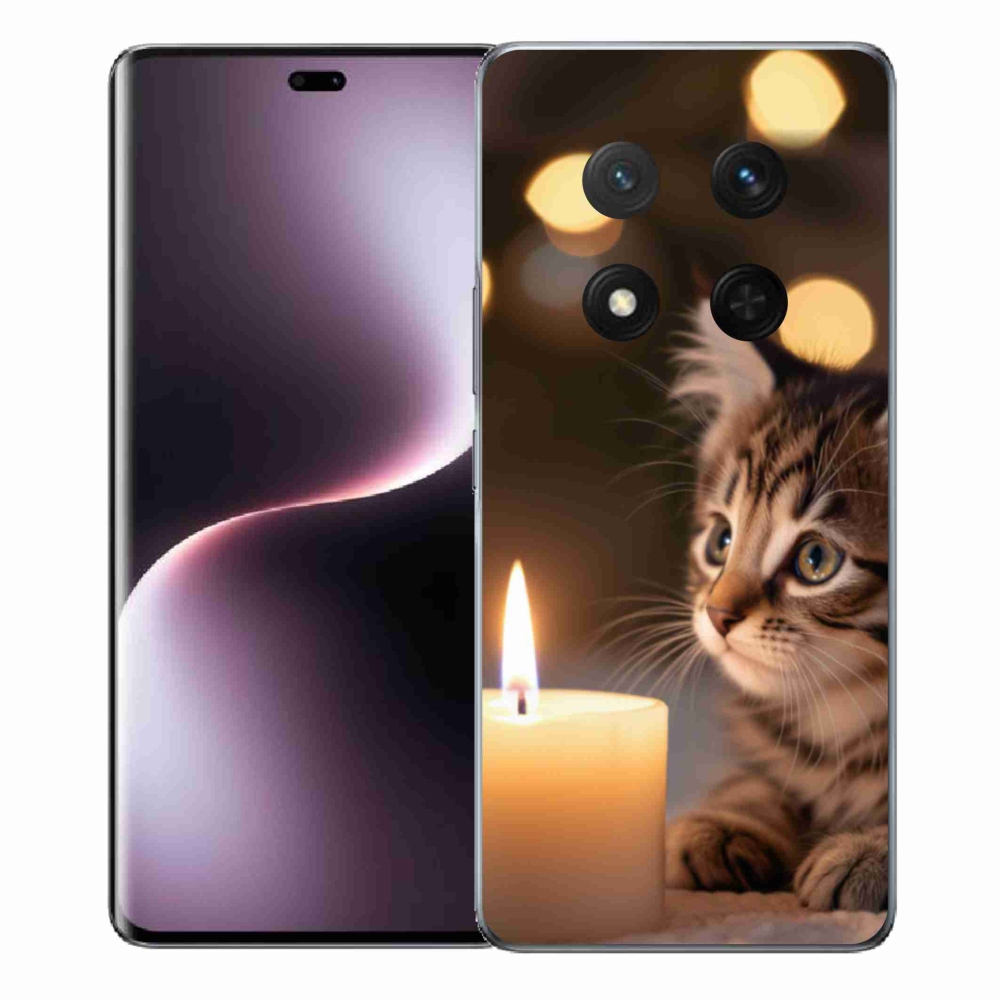 Gélový kryt mmCase na Honor Magic 7 Lite 5G - mačiatko a sviečka