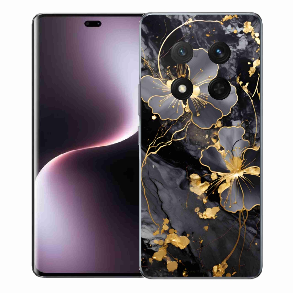 Gélový kryt mmCase na Honor Magic 7 Lite 5G - zlaté kvety