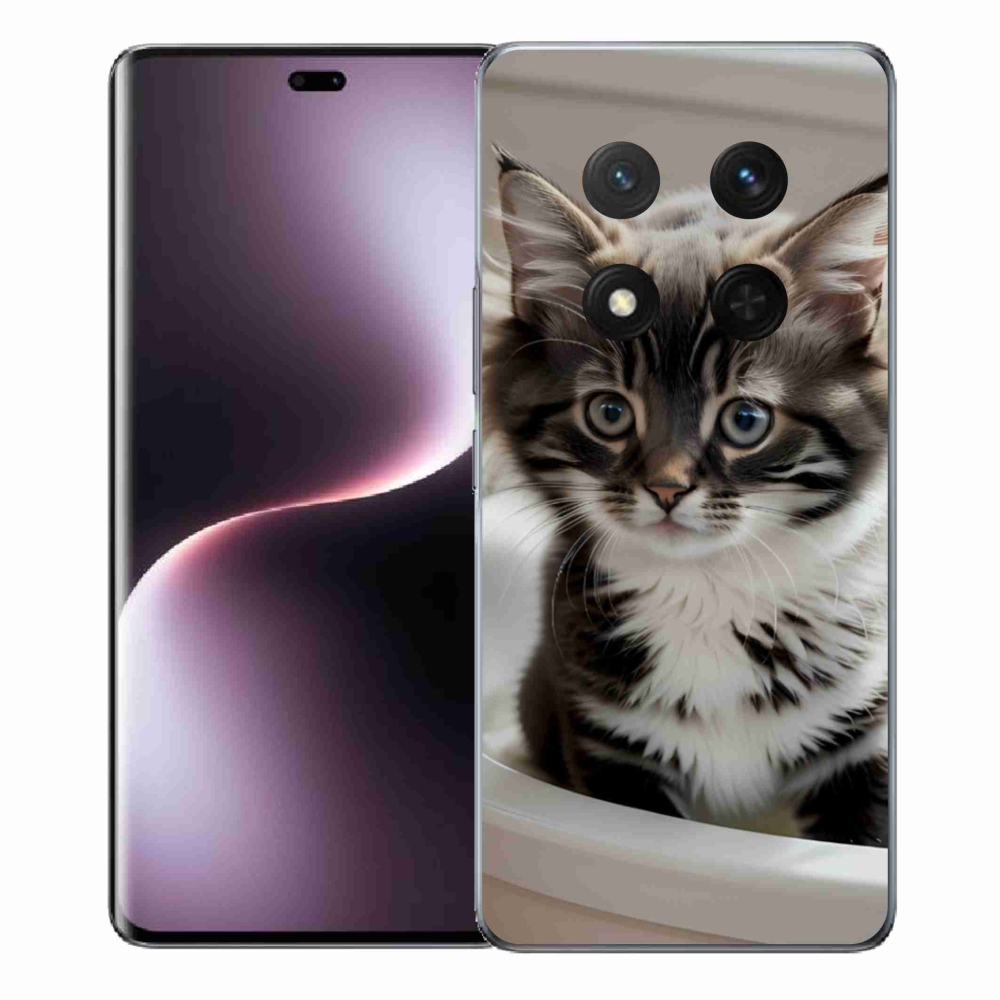 Gélový kryt mmCase na Honor Magic 7 Lite 5G - zvedavé mačiatko