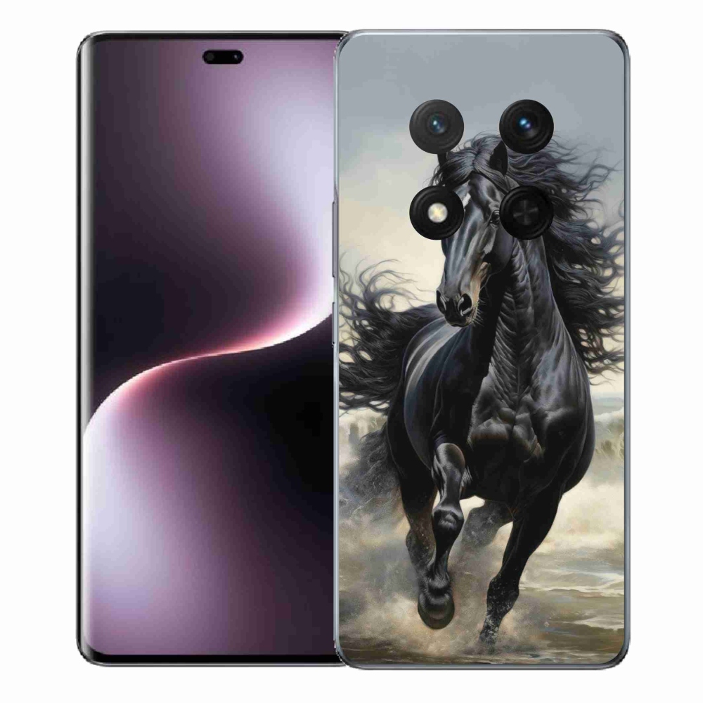 Gélový kryt mmCase na Honor Magic 7 Lite - bežiaci čierny kôň