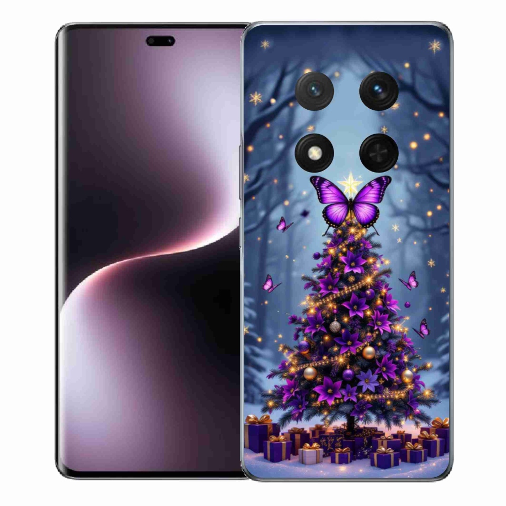 Gélový kryt mmCase na Honor Magic 7 Lite - motýlí vianočný stromček