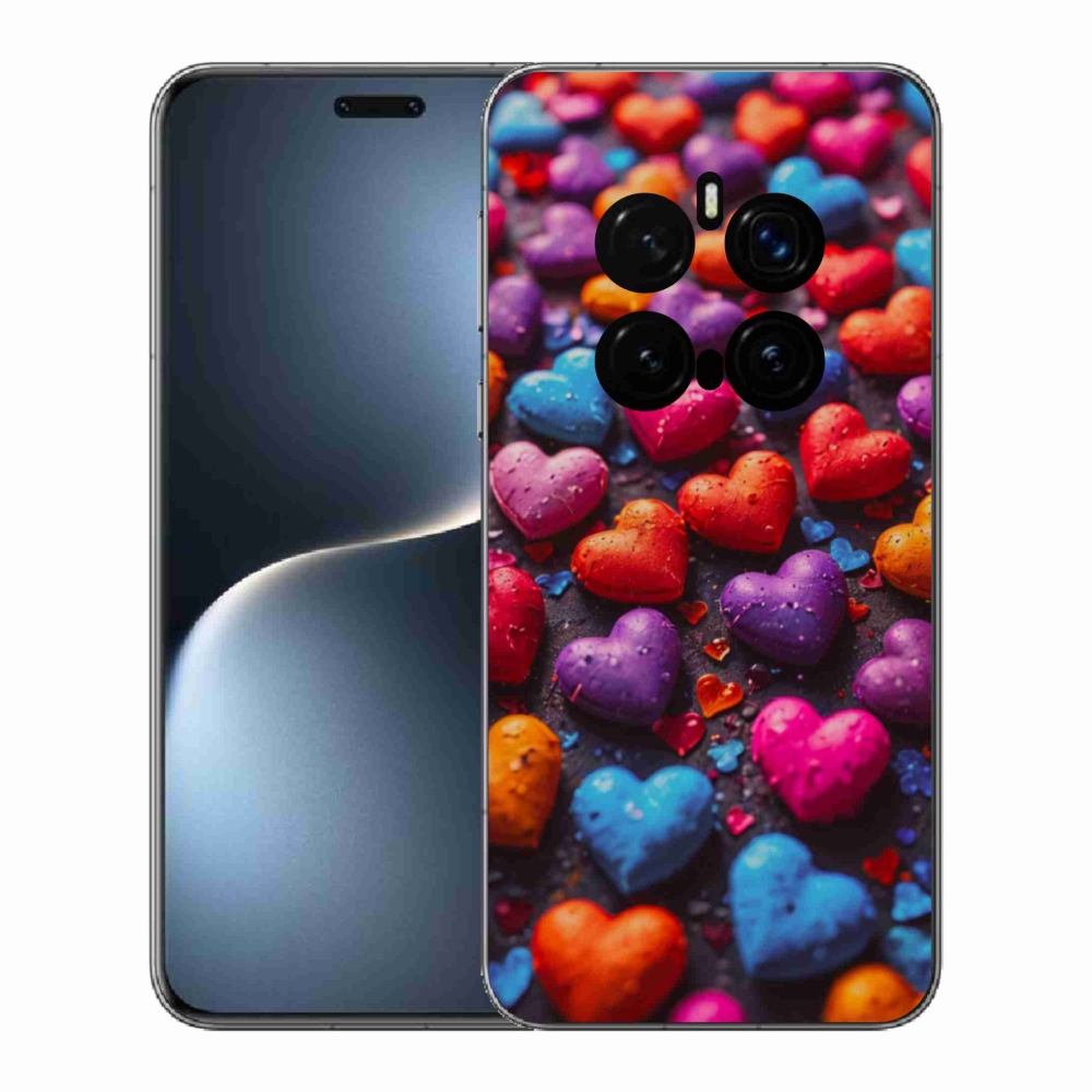 Gélový kryt mmCase na Honor Magic 7 Pro 5G - farebné srdcia