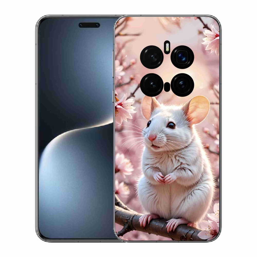 Gélový kryt mmCase na Honor Magic 7 Pro 5G - biela myš na vetve