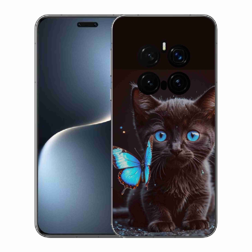 Gélový kryt mmCase na Honor Magic 7 Pro 5G - čierne mačiatko 3