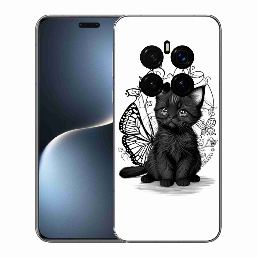 Gélový kryt mmCase na Honor Magic 7 Pro 5G - čierne mačiatko