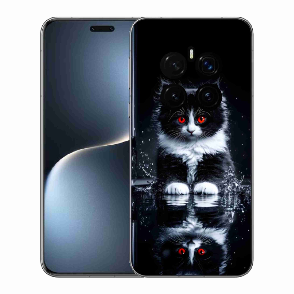 Gélový kryt mmCase na Honor Magic 7 Pro 5G - čiernobiele mačiatko