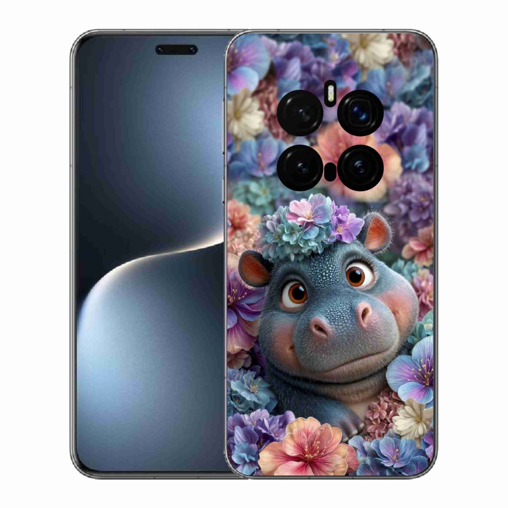 Gélový kryt mmCase na Honor Magic 7 Pro 5G - hrošík v kvetoch