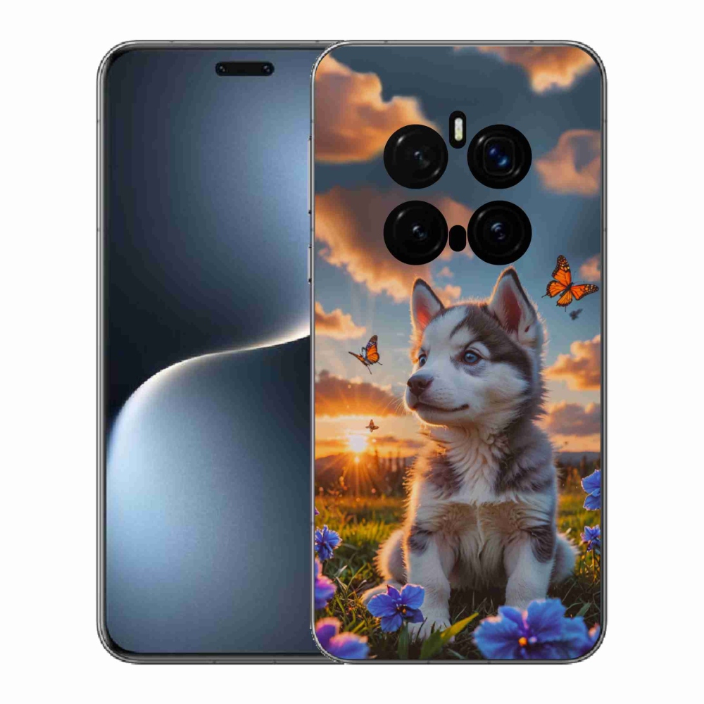 Gélový kryt mmCase na Honor Magic 7 Pro 5G - husky pri západe slnka