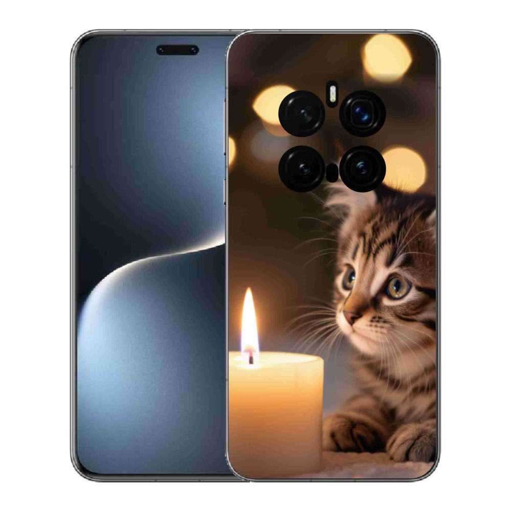 Gélový kryt mmCase na Honor Magic 7 Pro 5G - mačiatko a sviečka