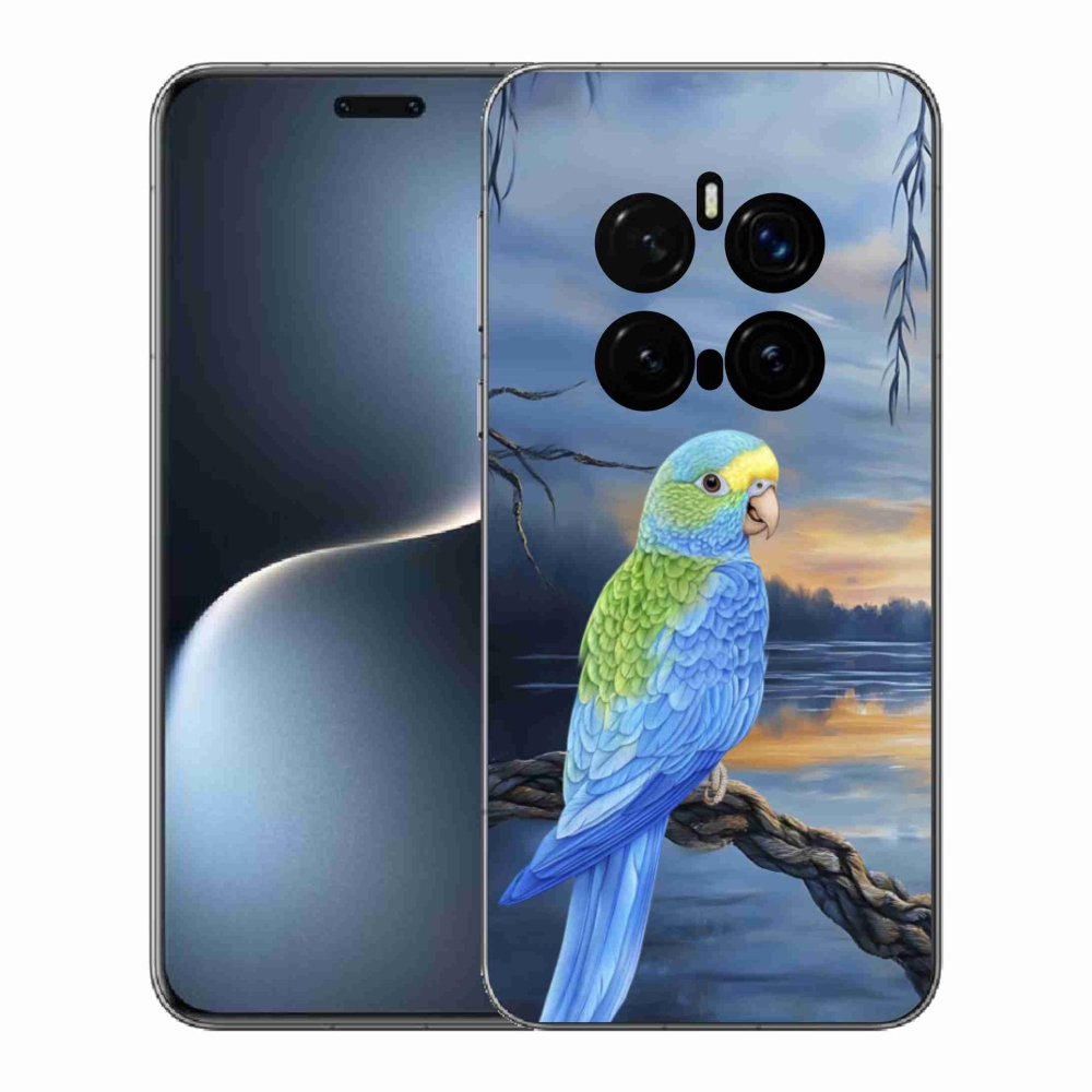 Gélový kryt mmCase na Honor Magic 7 Pro 5G - modrý papagáj