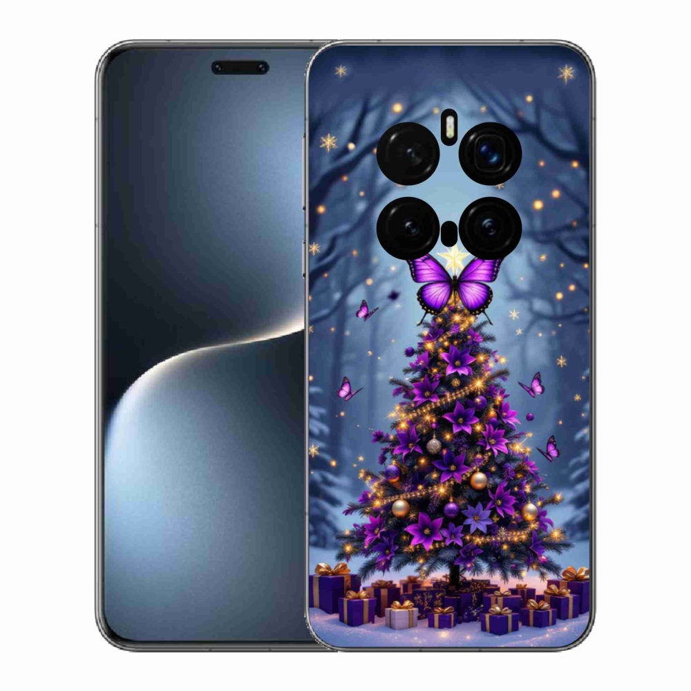 Gélový kryt mmCase na Honor Magic 7 Pro 5G - motýlí vianočný stromček
