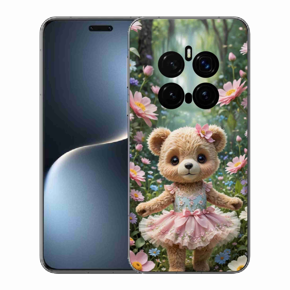 Gélový kryt mmCase na Honor Magic 7 Pro 5G - roztomilý medvedík v kvetoch