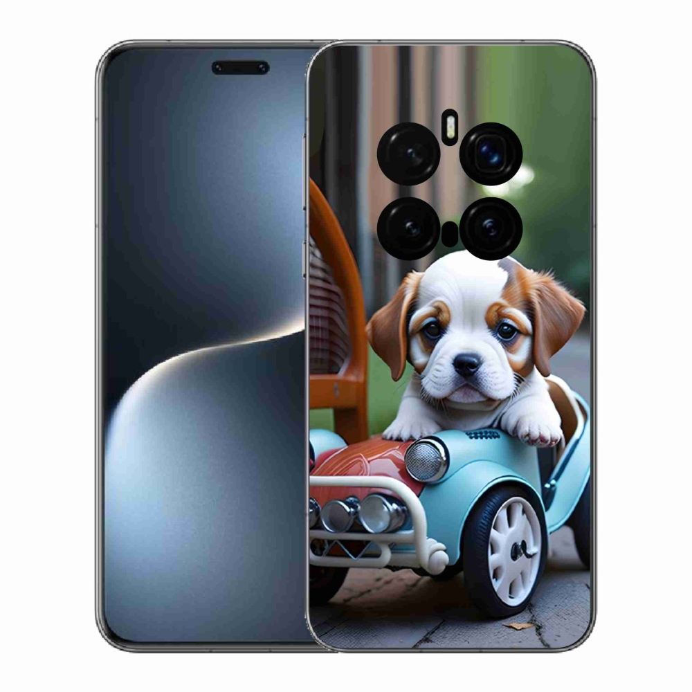 Gélový kryt mmCase na Honor Magic 7 Pro 5G - šteňa v retro aute