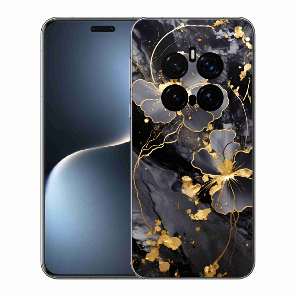 Gélový kryt mmCase na Honor Magic 7 Pro 5G - zlaté kvety