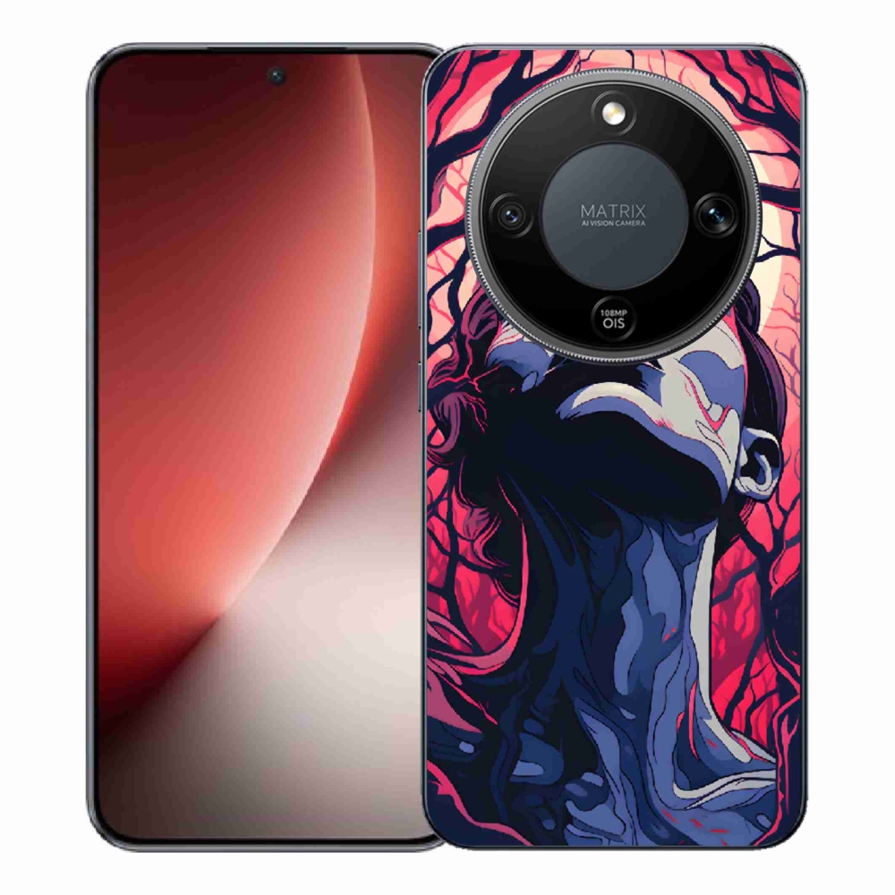 Gélový kryt mmCase na Honor Magic 8 Lite 5G - abstraktná tvár