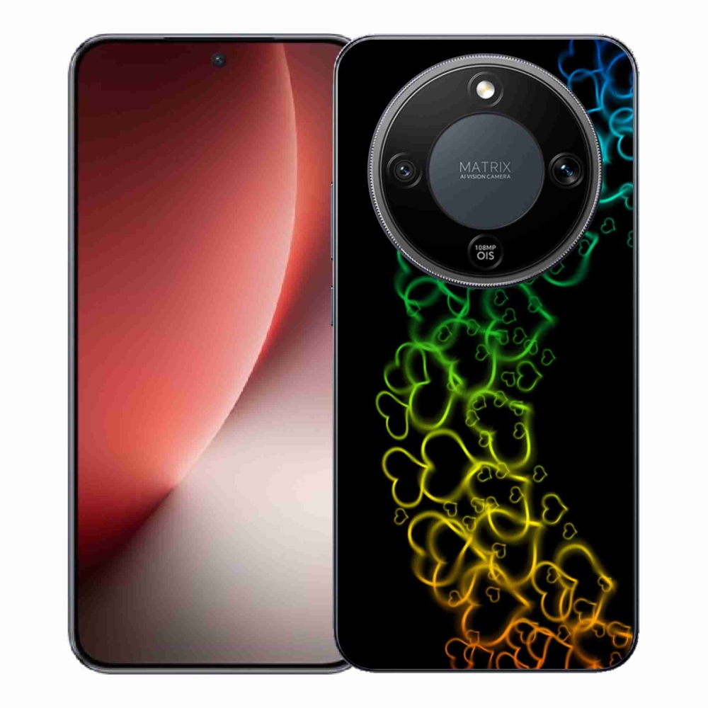 Gélový kryt mmCase na Honor Magic 8 Lite 5G - farebné srdiečka