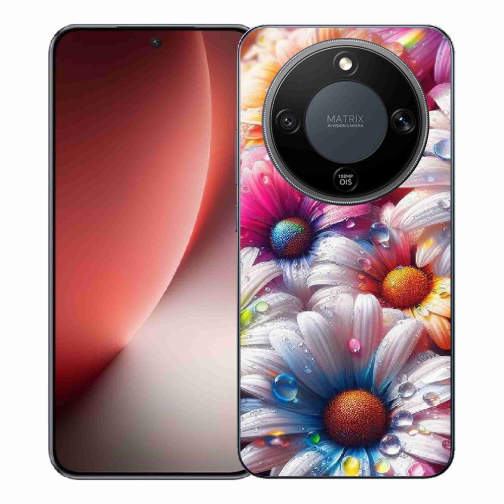 Gélový kryt mmCase na Honor Magic 8 Lite 5G - farebné margaréty