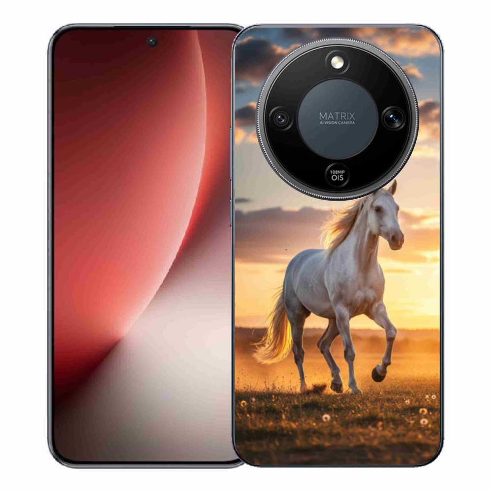 Gélový kryt mmCase na Honor Magic 8 Lite 5G - bežiaci biely kôň 2